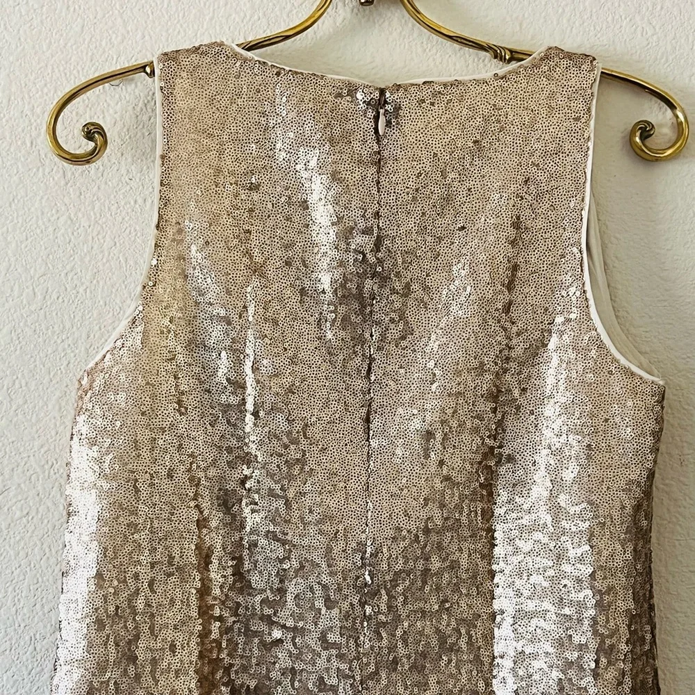Zoe by Rachel Zoe gold blush sequin top - Picture 3 of 4